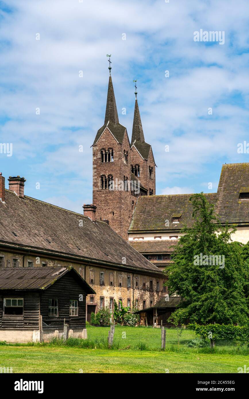 Schloss Corvey, UNESCO Welterbe à Höxter, Nordrhein-Westfalen, Deutschland, Europa | Abbaye princière de Corvey, patrimoine mondial de l'UNESCO à Hoexter, No Banque D'Images