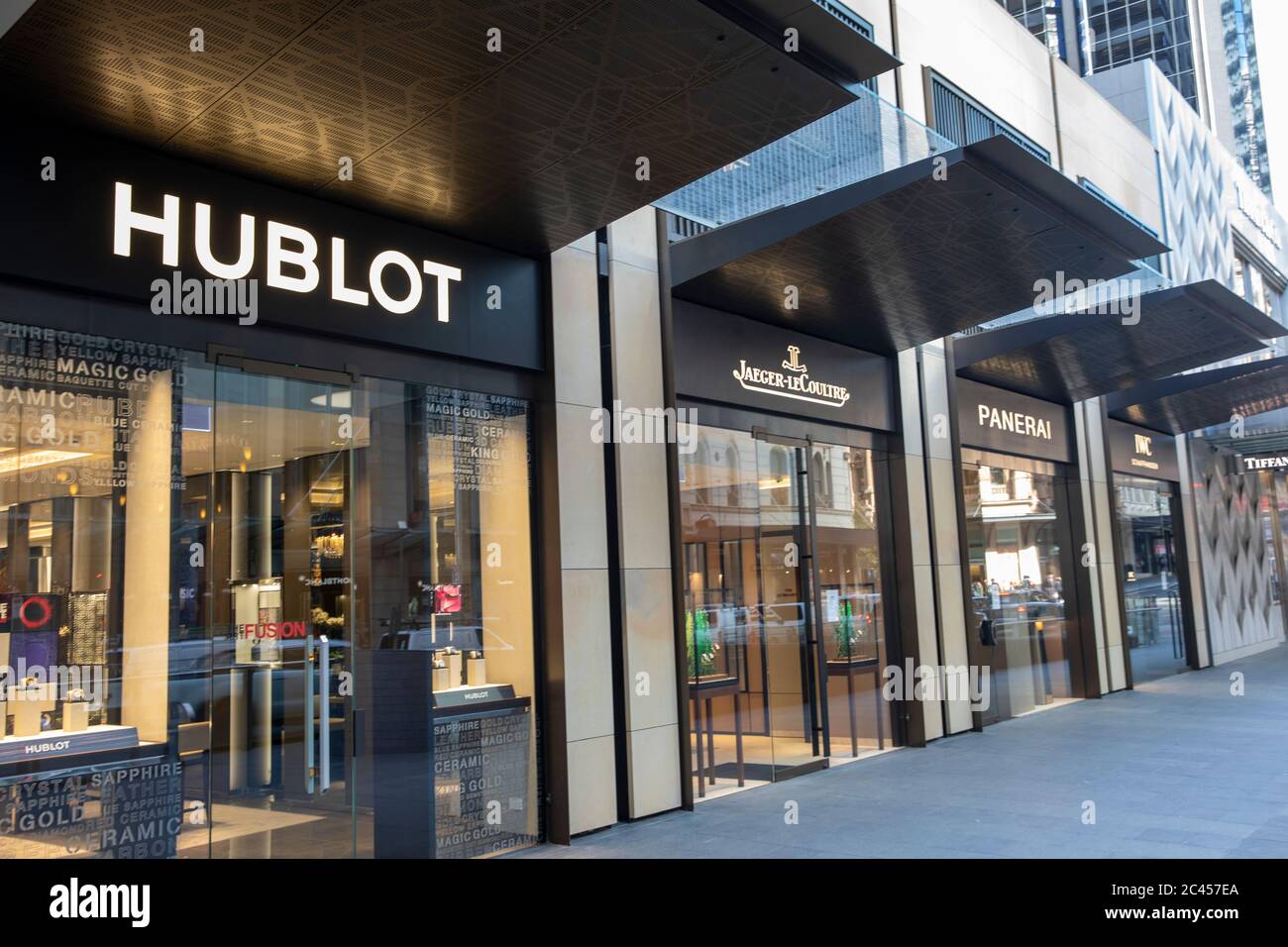 Hublot et Jaeger LeCoultre regardent les boutiques dans le centre-ville de Sydney, en Nouvelle-Galles du Sud, en Australie Banque D'Images