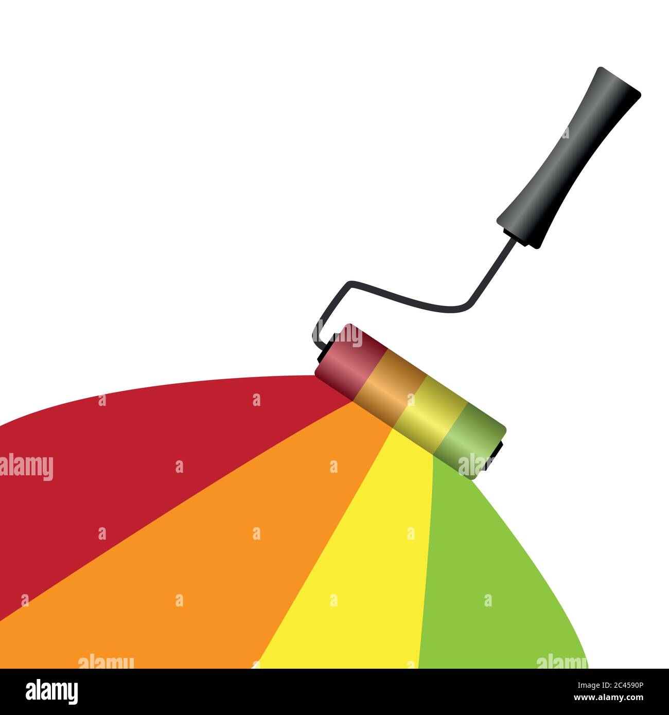 Peinture avec différentes couleurs avec rouleau sur fond blanc illustration vectorielle EPS10 Illustration de Vecteur