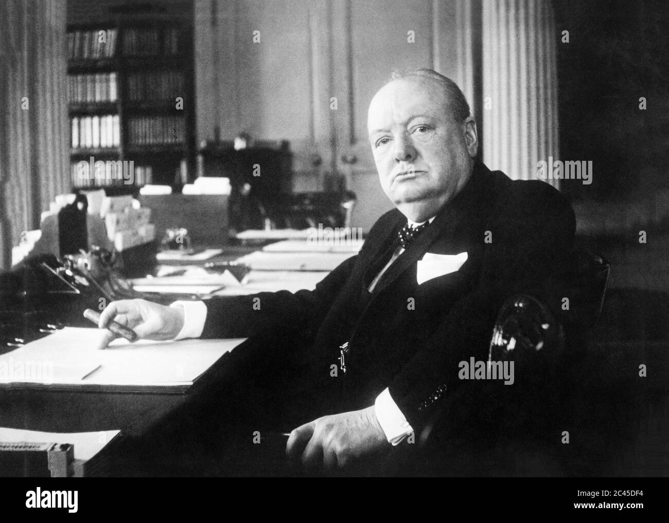 Sir Winston Churchill, grand premier ministre britannique Banque D'Images