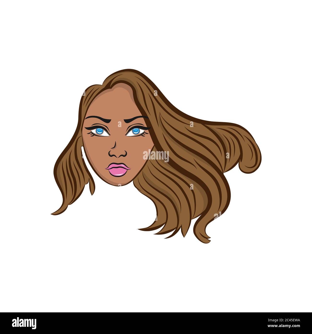 Illustration vectorielle d'avatar de femme. Beau portrait de jeunes filles avec différents styles de cheveux isolés sur fond blanc.EPS 10 Illustration de Vecteur