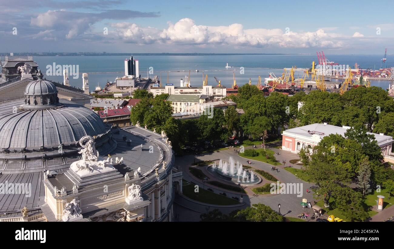 odessa ukraine opéra vue sur le port Banque D'Images