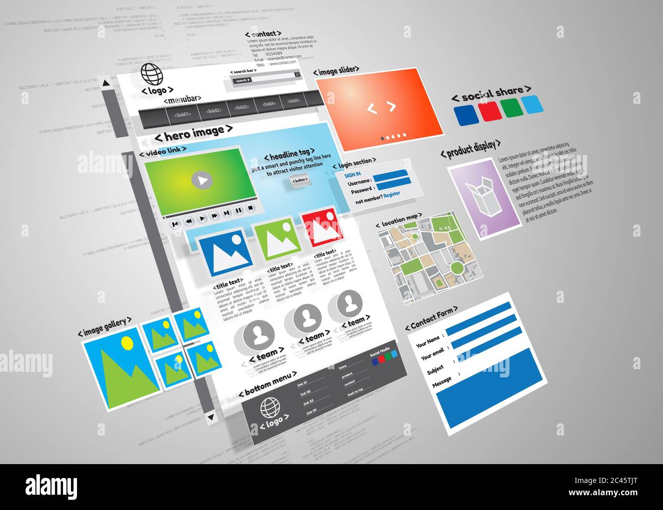 Projet de conception et de développement de sites Web Banque D'Images