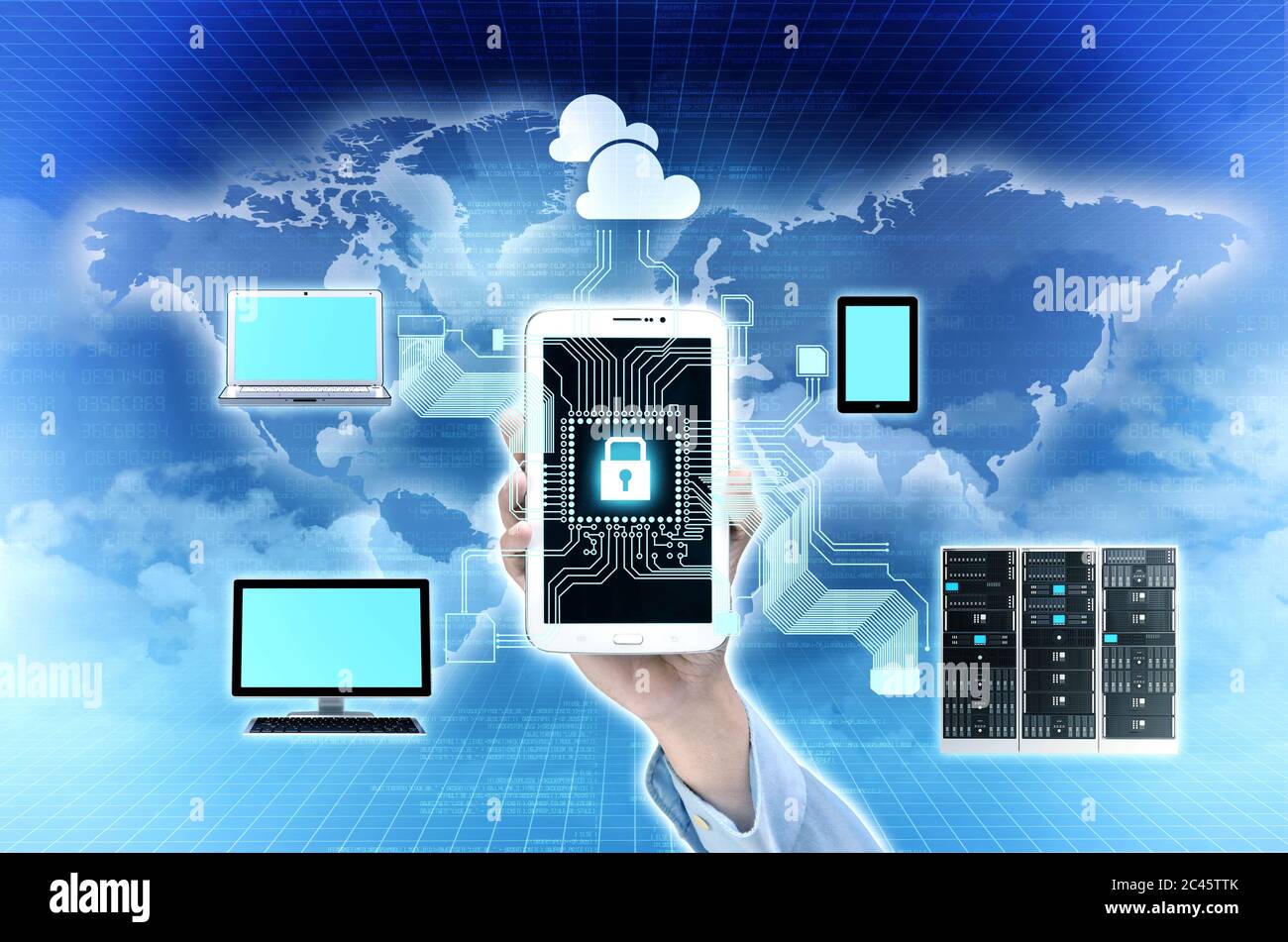 Connexion Internet sécurisée Banque D'Images