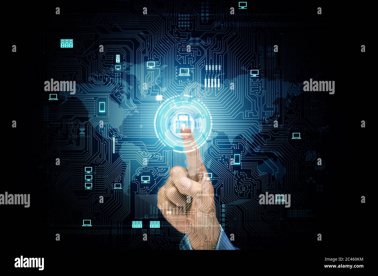 Concept de connexion Internet sécurisée Banque D'Images