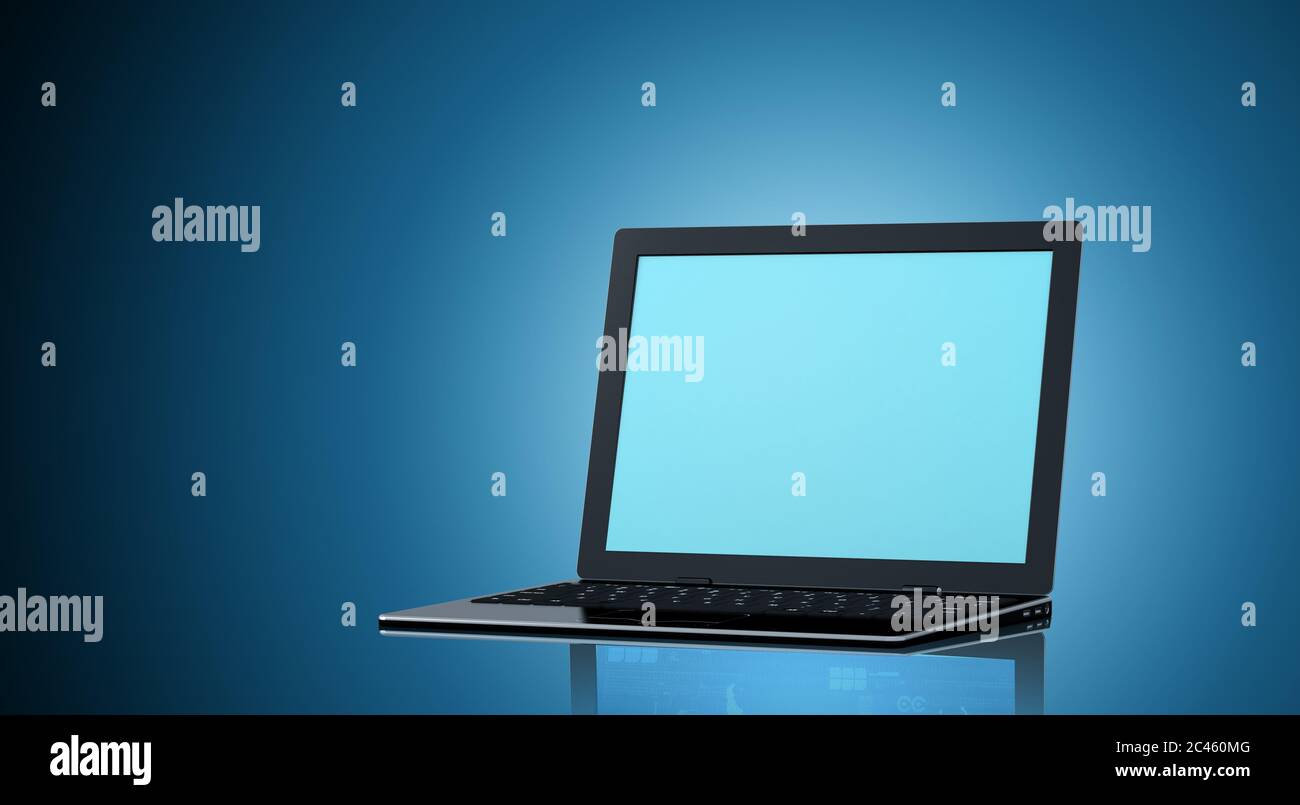 Modèle d'ordinateur portable à écran vierge Banque D'Images