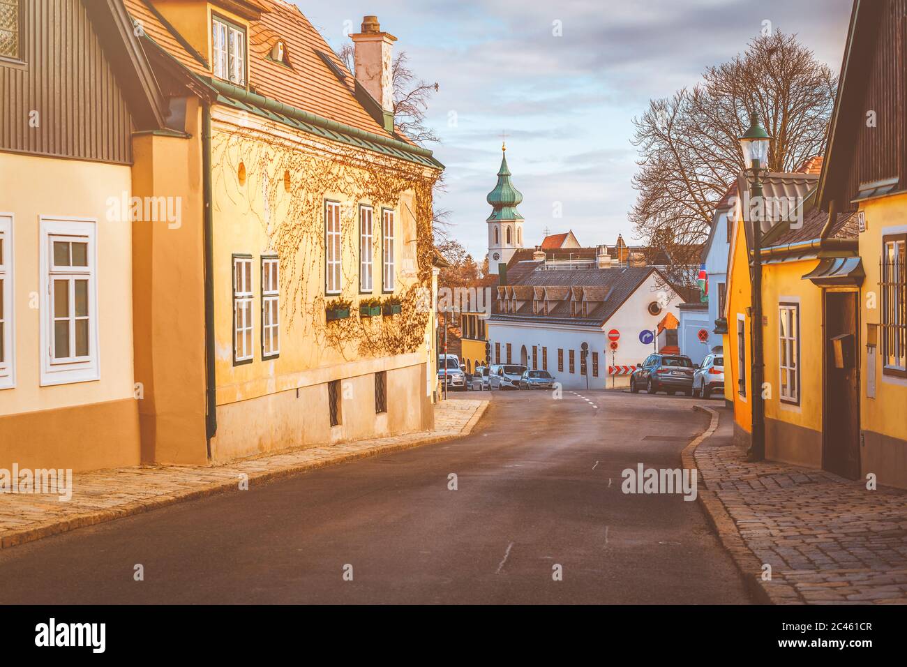 Paysage urbain de Grinzing - village viticole de Vienne Banque D'Images