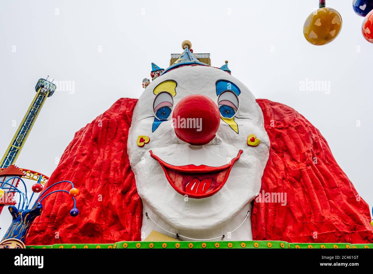 Un clown géant au parc d'attractions Wiener Prater, Vienne, Autriche. Banque D'Images