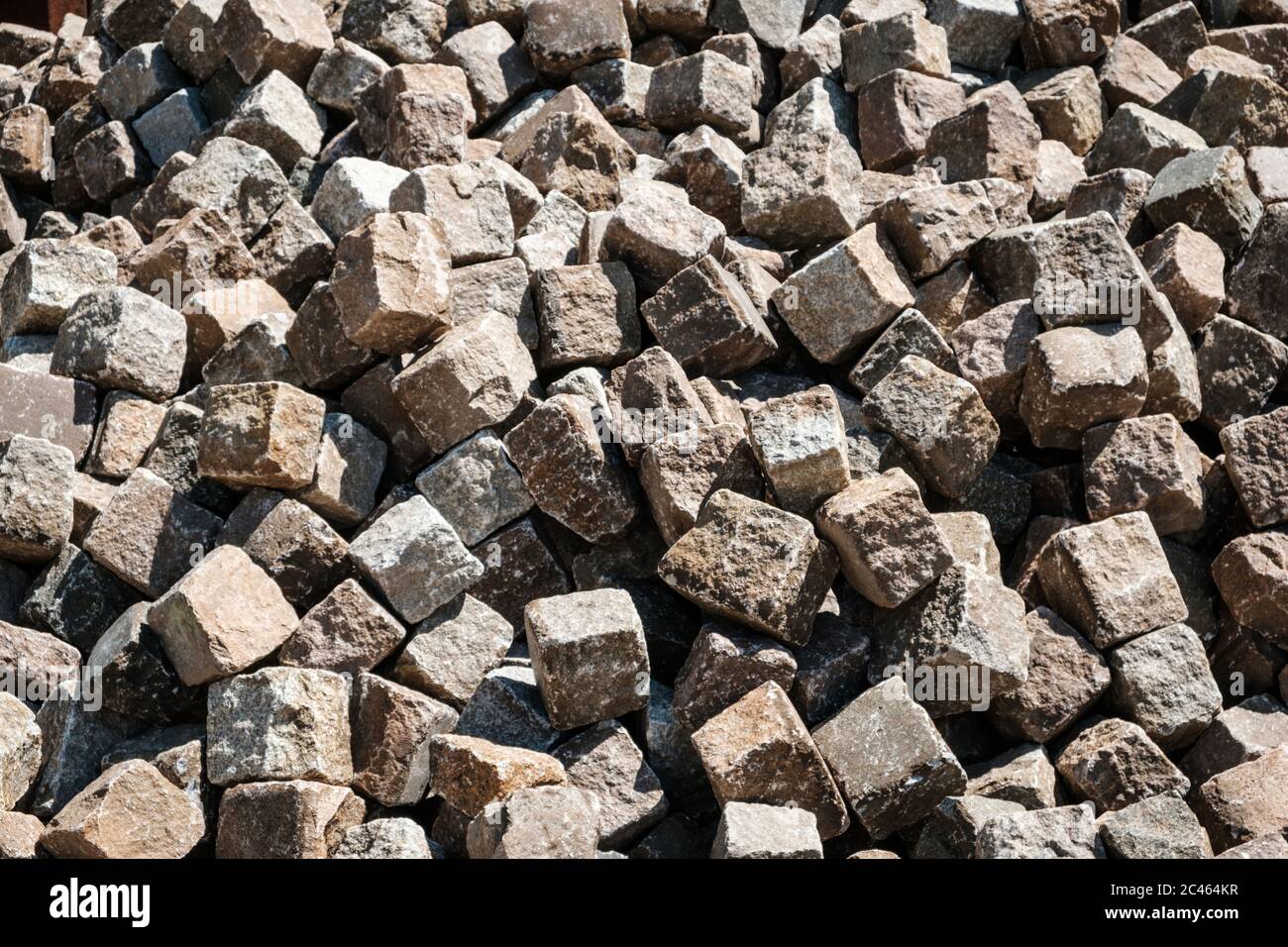 pile de pierres de galets - gros plan sur la pierre de trottoir Banque D'Images