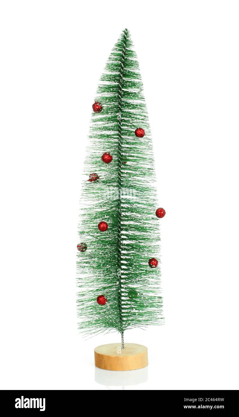 Arbre de Noël sur fond blanc gros plan Banque D'Images