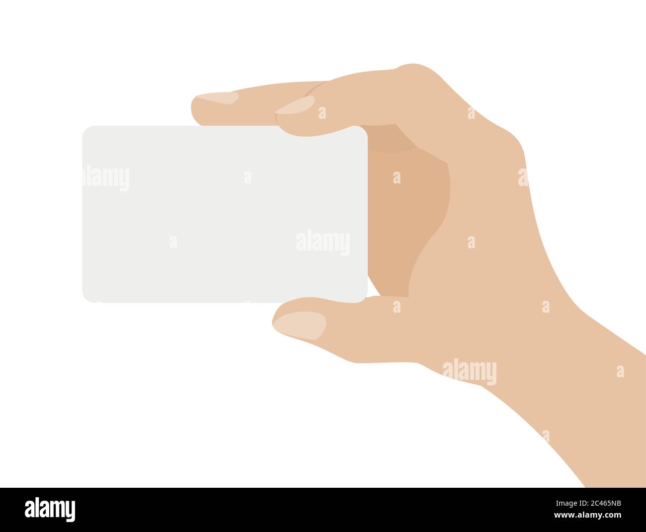 Main tenant carte blanche, isolée sur fond blanc. Illustration vectorielle de conception plate Illustration de Vecteur