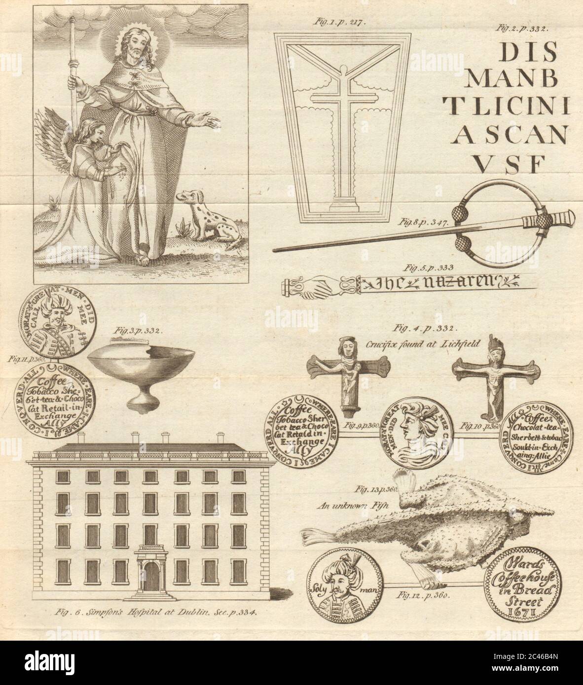 Simpson's Hospital, Dublin. Jetons London Coffee House. Morat Solyman dirige 1785 Banque D'Images