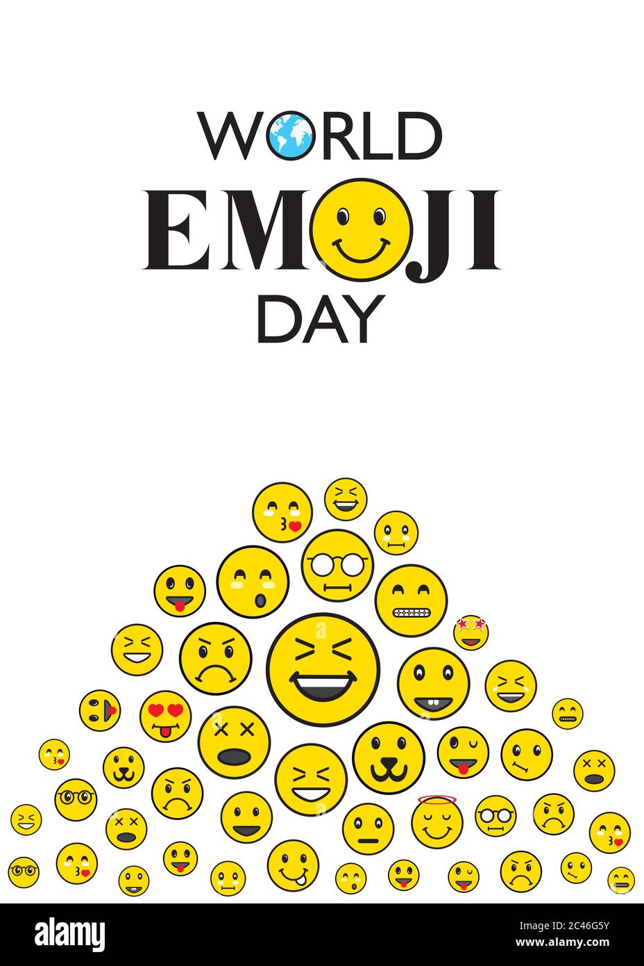 illustration vectorielle de l'affiche ou du design de l'accueil de la journée mondiale emoji Illustration de Vecteur