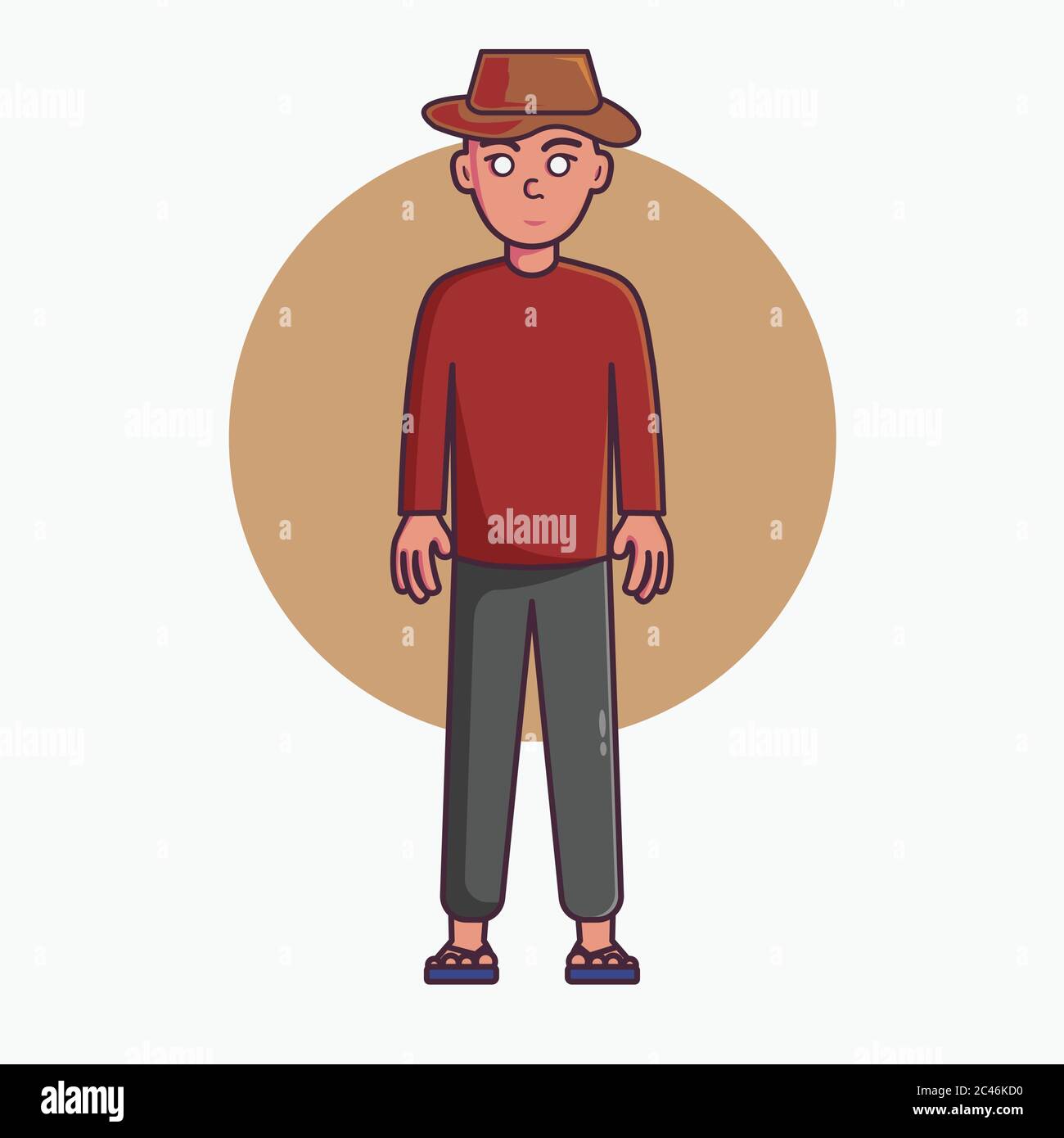 Illustration vectorielle d'un agriculteur. Personnage de mascotte Illustration de Vecteur