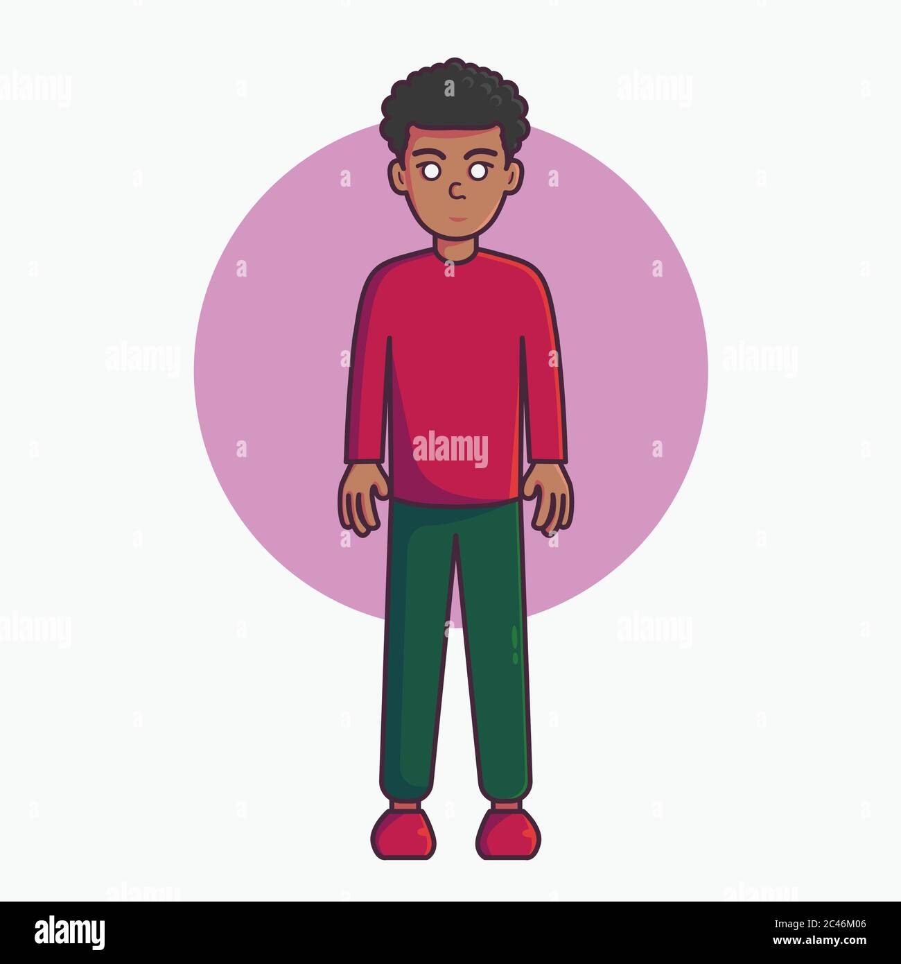 Illustration du vecteur de personnes frisés. Personnage de mascotte Illustration de Vecteur