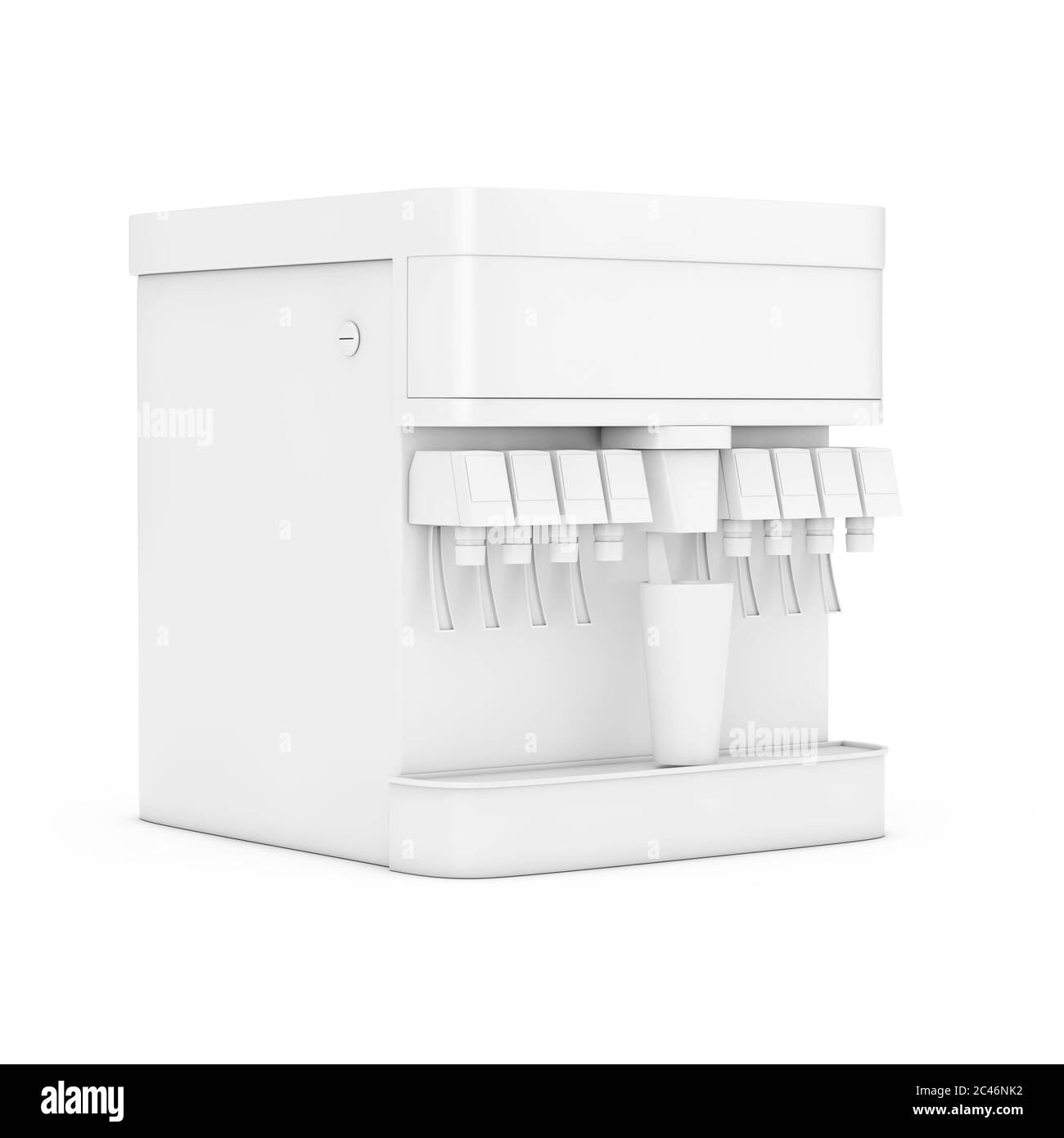 Distributeur de boissons gazeuses maquette avec espace libre pour votre conception en argile sur fond blanc. Rendu 3d Banque D'Images