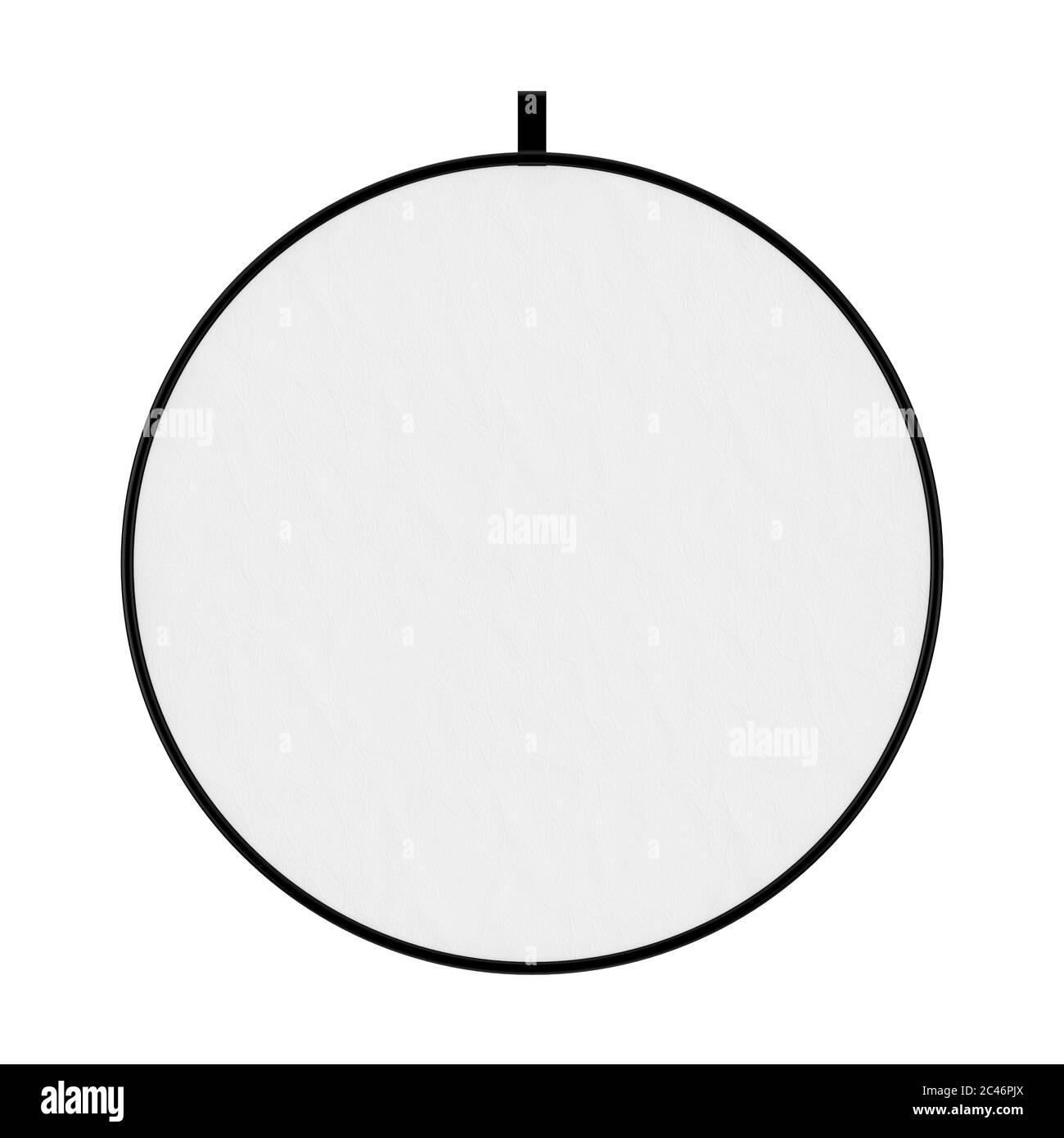 Réflecteur de lumière à disque blanc photographique écran diffuseur sur fond blanc. Rendu 3d Banque D'Images Réflecteur de lumière à disque blanc photographique écran diffuseur sur fond blanc. Rendu 3d Banque D'Images