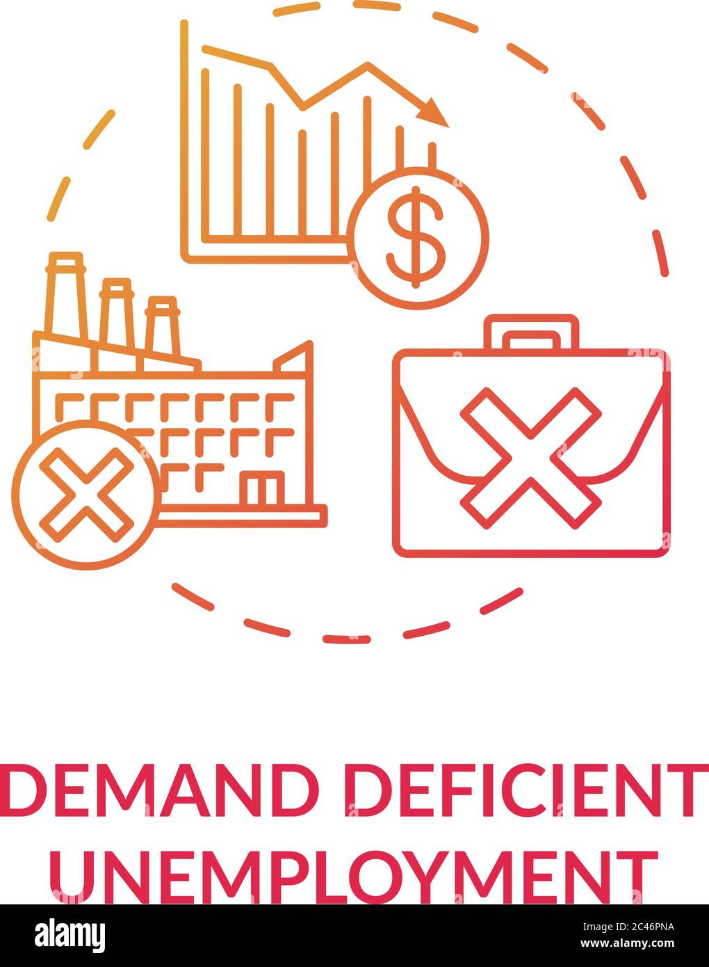 Exiger un chômage efficace dégradé rouge icône concept Illustration de Vecteur