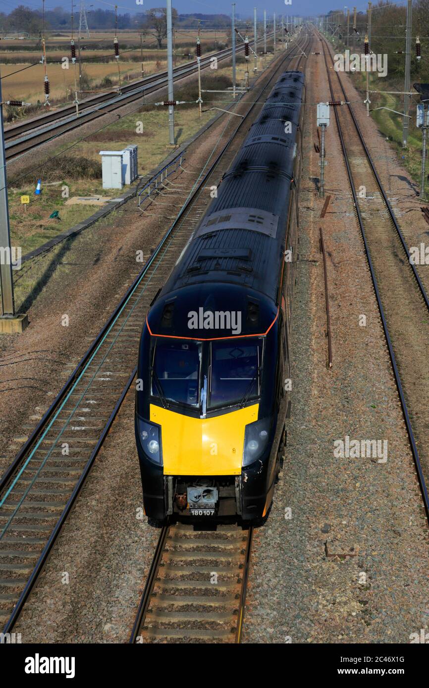 180107 classe Zephyr, Grand Central trains, East Coast main Line Railway, Peterborough, Cambridgeshire, Angleterre, Royaume-Uni Banque D'Images