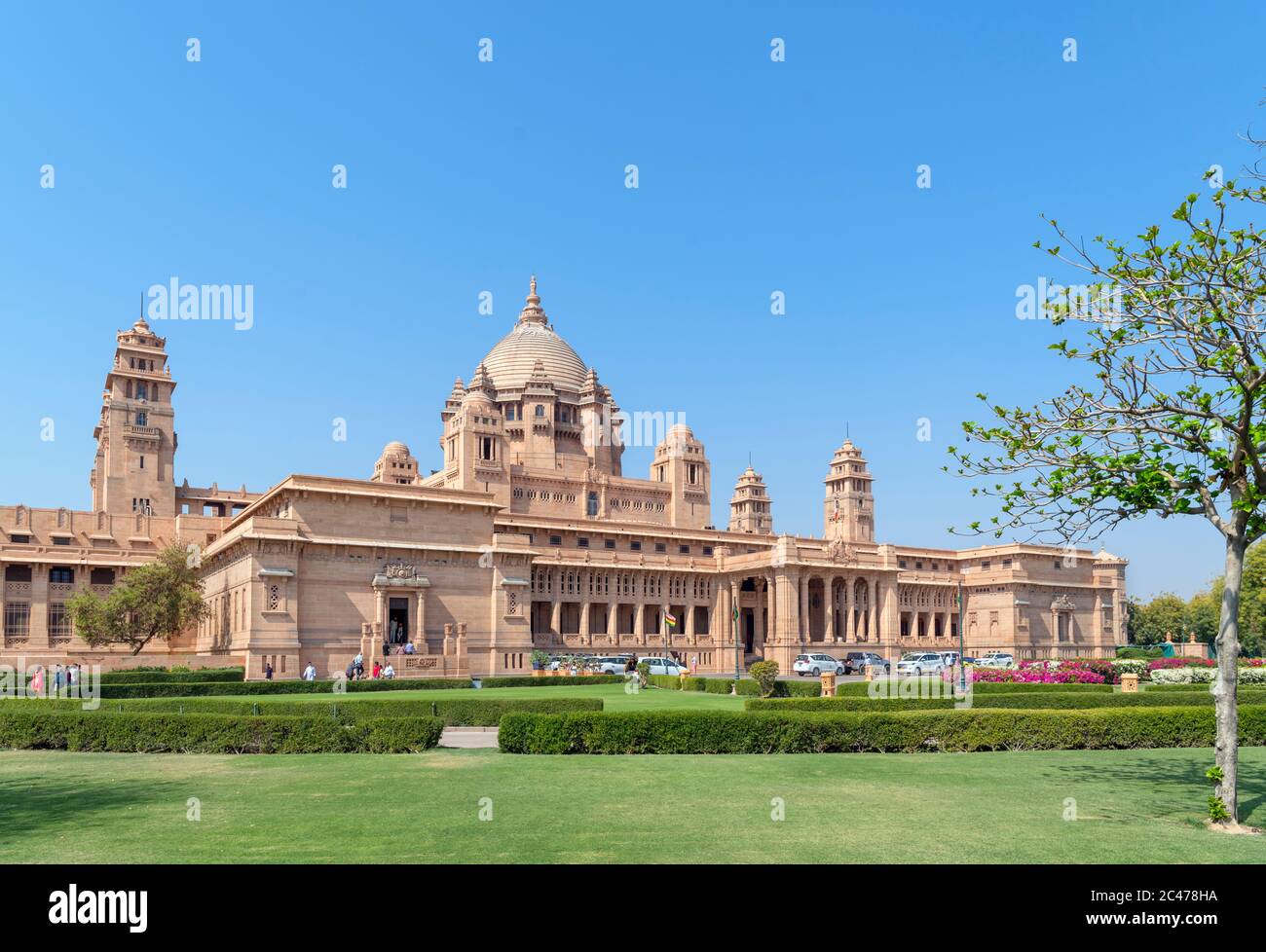 Umaid Bhawan Palace, dont une partie est un hôtel de luxe et un musée, Jodhpur, Rajasthan, Inde Banque D'Images