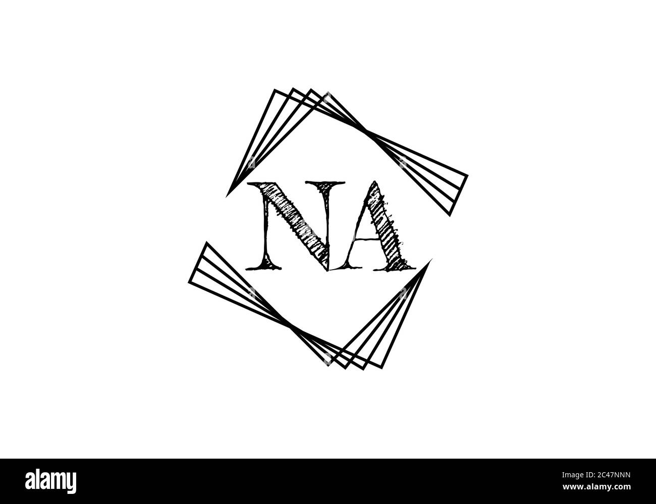 Lettre initiale du monogramme N MODÈLE de vecteur de logo. N UN logo lettre Illustration de Vecteur