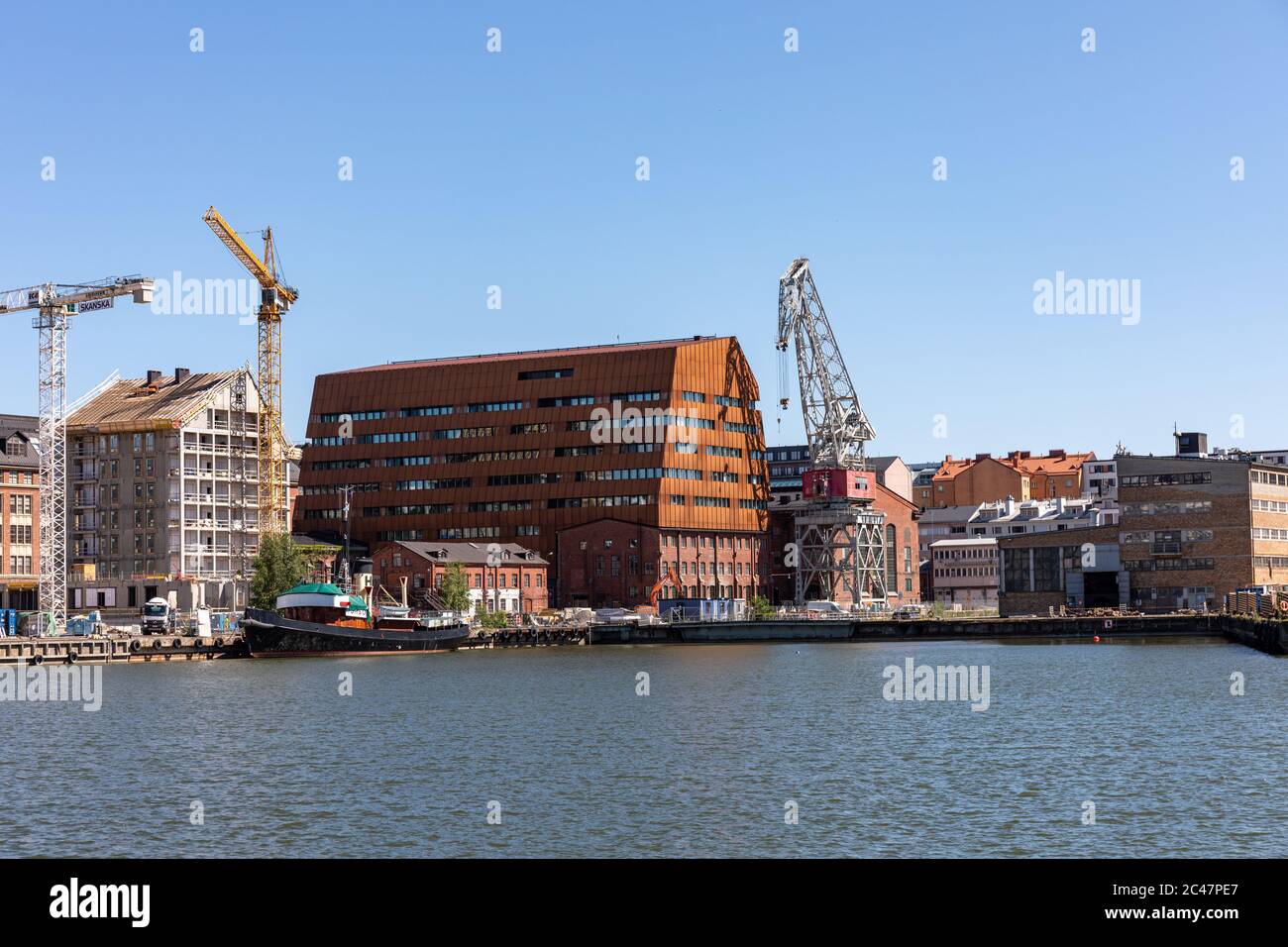 Agence européenne des produits chimiques (ECHA) par la baie Hietalahti dans le district de Munkkisaari à Helsinki, en Finlande Banque D'Images