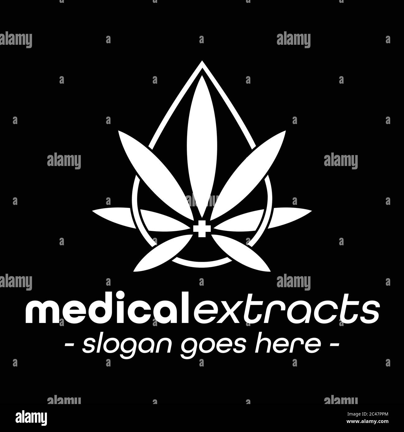 Logo Medical Extracts. Logo de feuille de marijuana médicale. Illustration de Vecteur