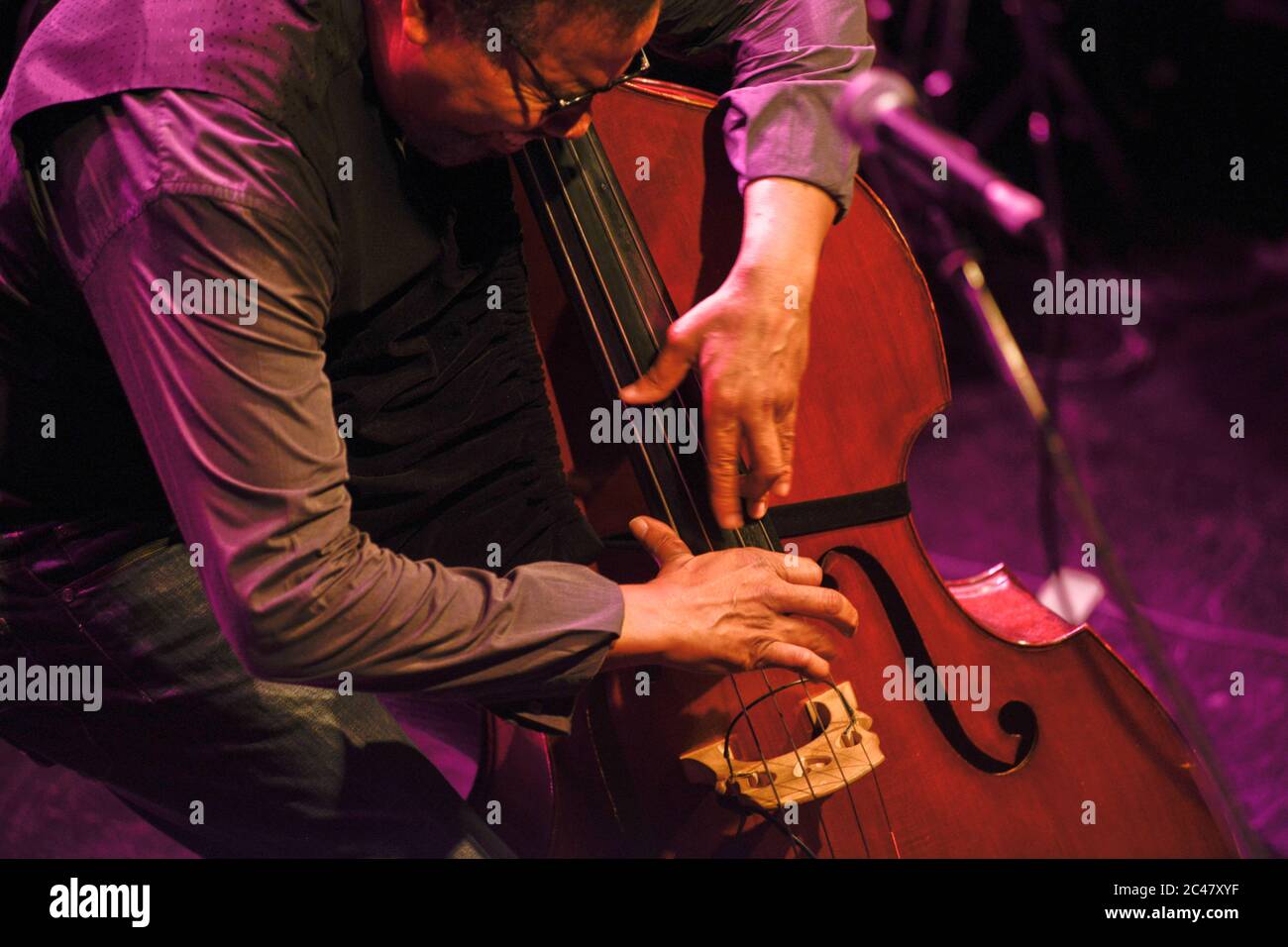 Stanley Clarke, bassiste de jazz, en live Banque D'Images