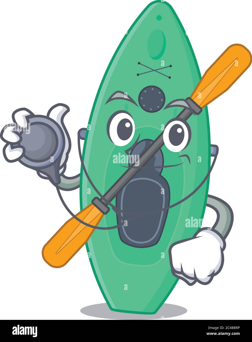 Un canot dédié médecin conception de caricature travaillant avec des outils Illustration de Vecteur