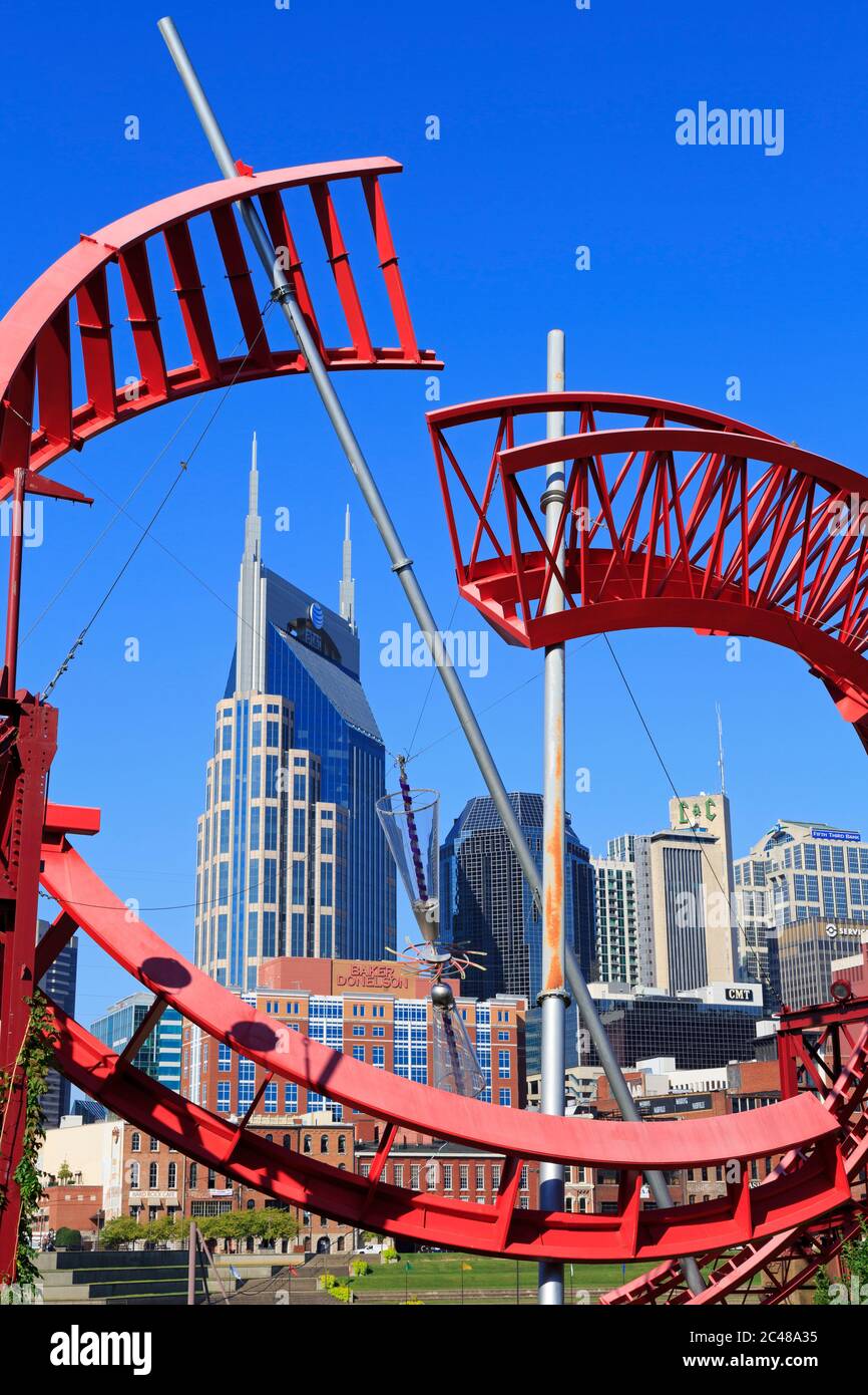 Ballet Ghost by Alice Aycock,East Bank Machineworks,Nashville,California,USA Banque D'Images