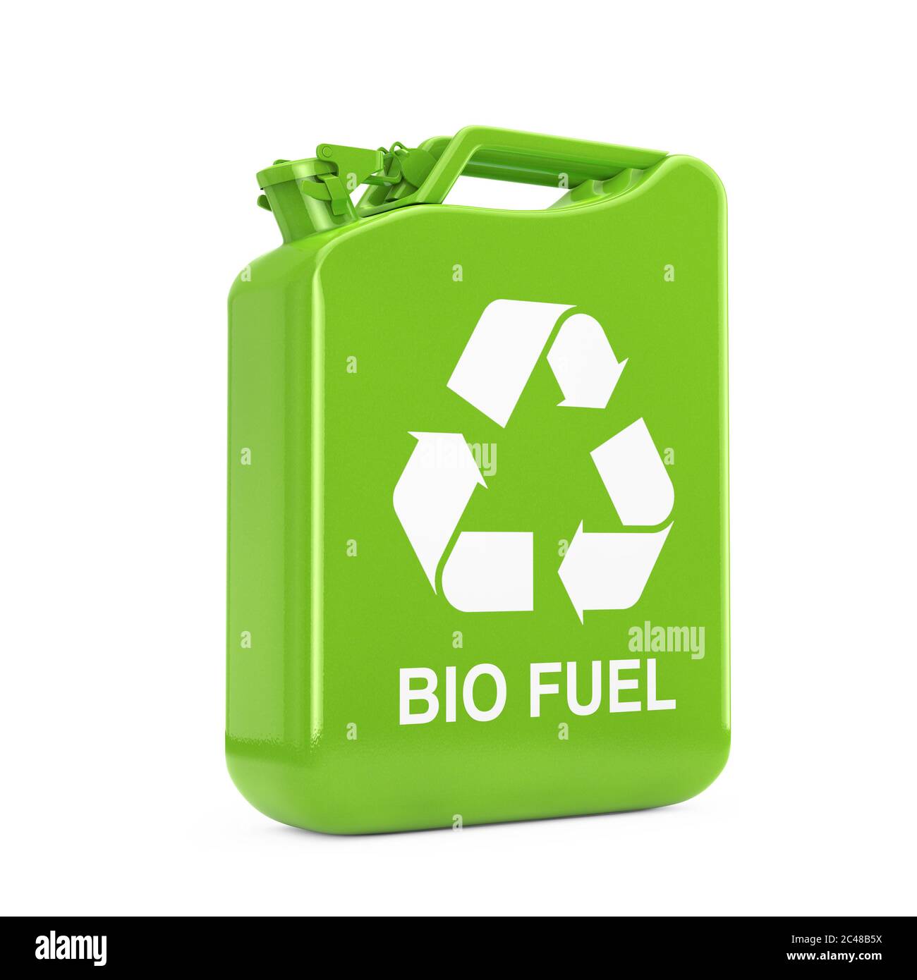 Concept ECO Fuel. Green Metal Jerrycan avec recyclage anв Bio Fuel Sign sur  un fond blanc. Rendu 3d Photo Stock - Alamy