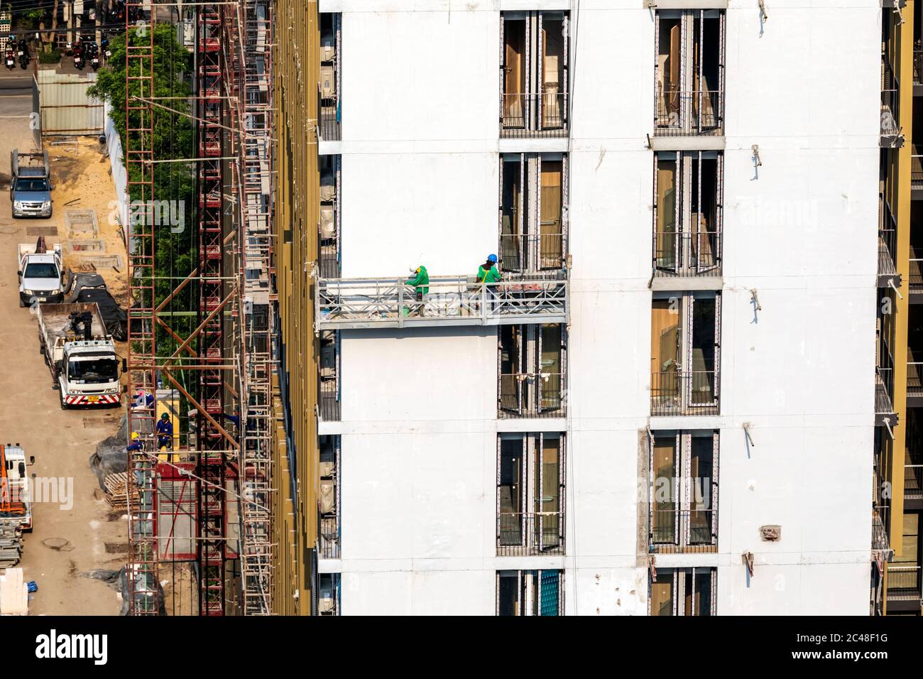 Bâtiment de haute élévation en construction, Bangkok, Thaïlande Banque D'Images