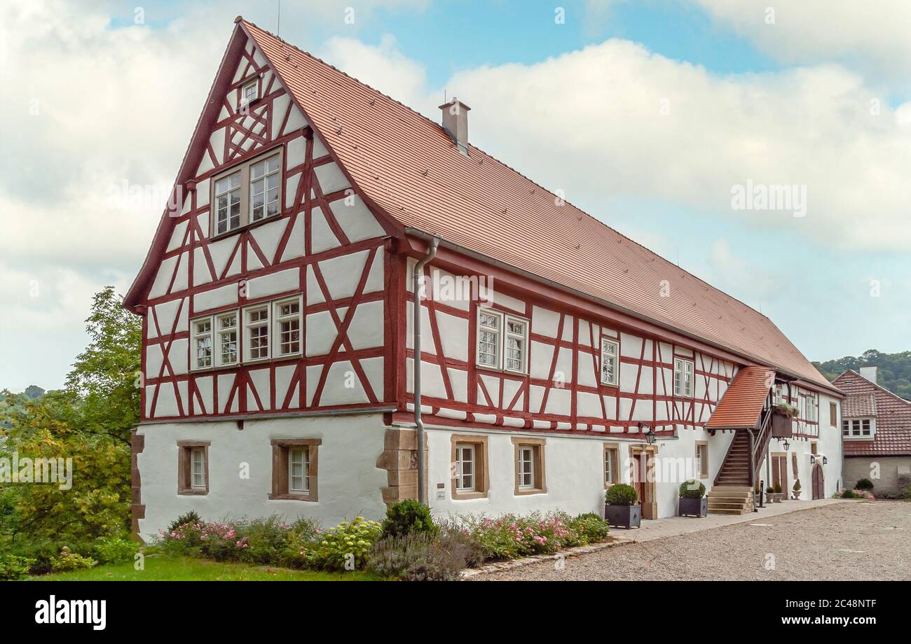 Front bailey du château de Jagsthausen, également appelé ancien château de Götzenburg, Jagsthausen, Bade-Wurtemberg, Allemagne Banque D'Images