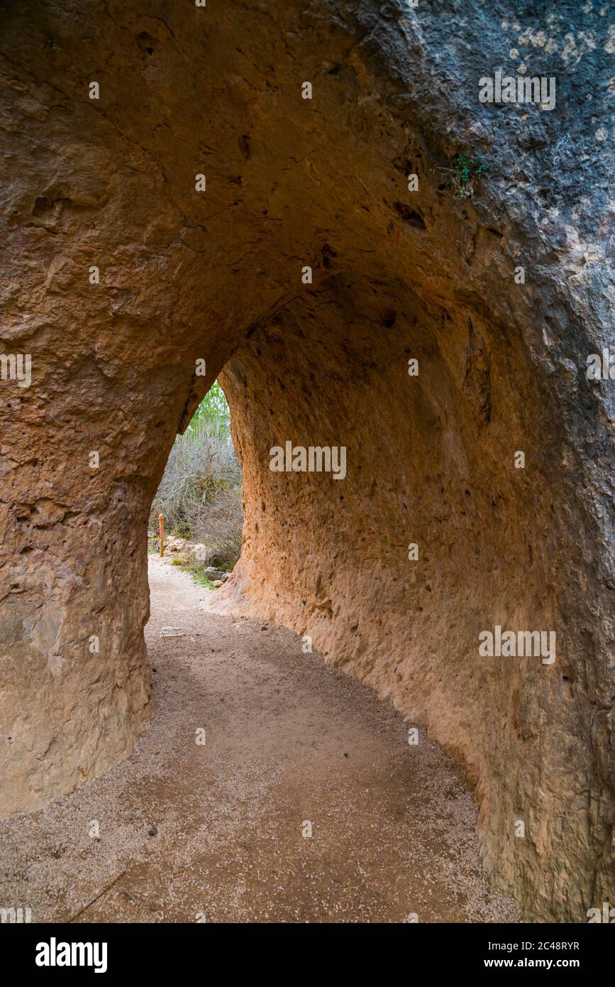 Le couvent. Ciudad Encantada, Réserve naturelle de Serrania de Cuenca, province de Cuenca, Castilla la Mancha, Espagne. Banque D'Images