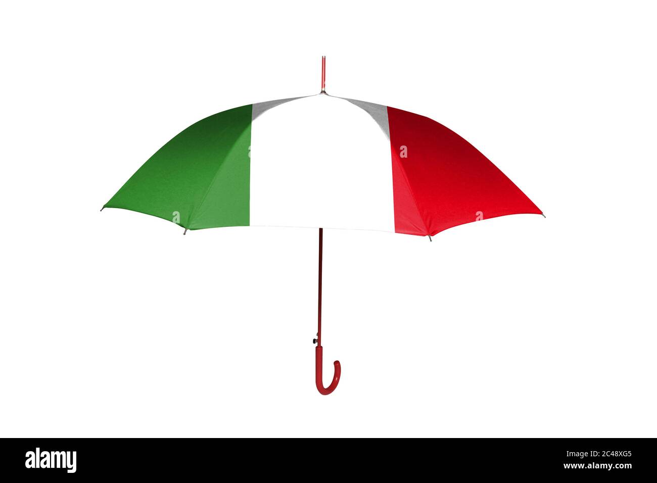 Parapluie avec drapeau de l'Italie isolé sur fond blanc Photo Stock - Alamy
