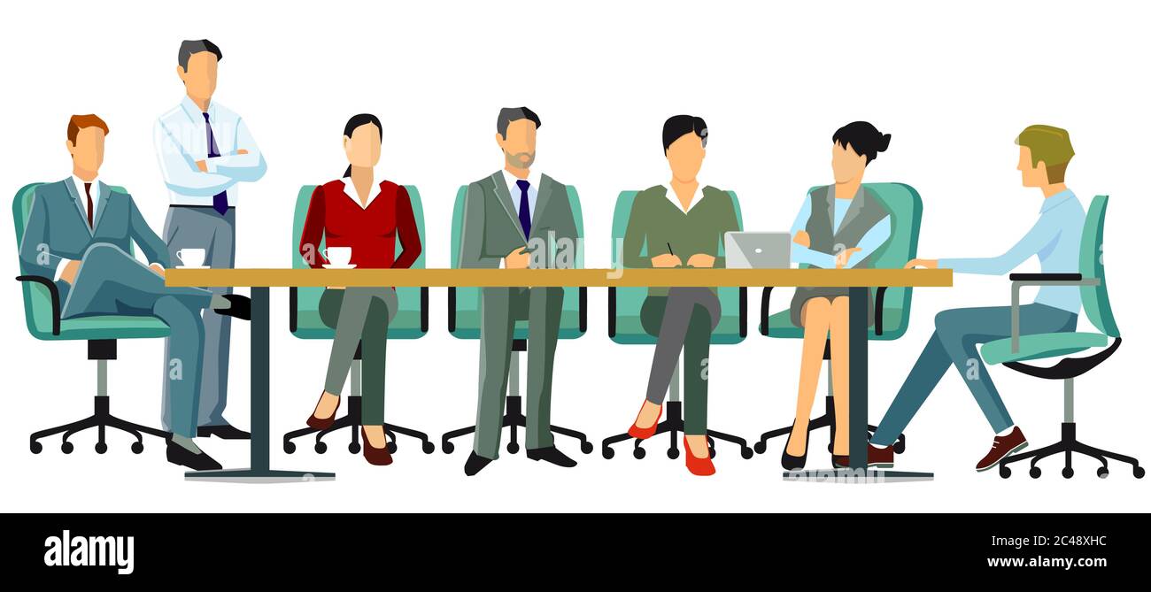 Les professionnels tiennent une conférence - illustration vectorielle Illustration de Vecteur