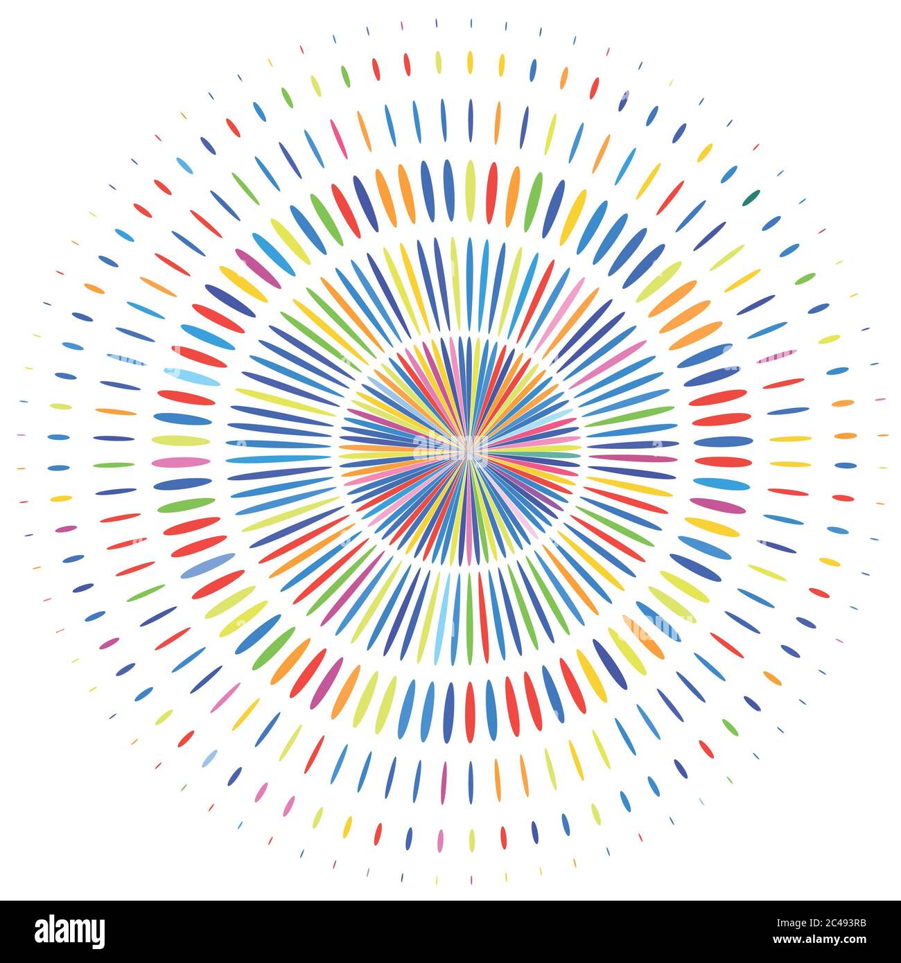 cercle de bâtons colorés sur fond blanc Banque D'Images