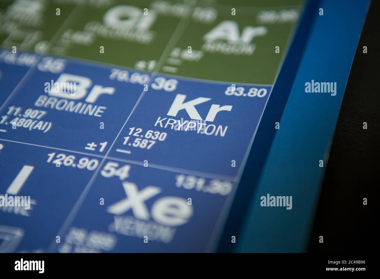 Krypton sur la table périodique des éléments Banque D'Images