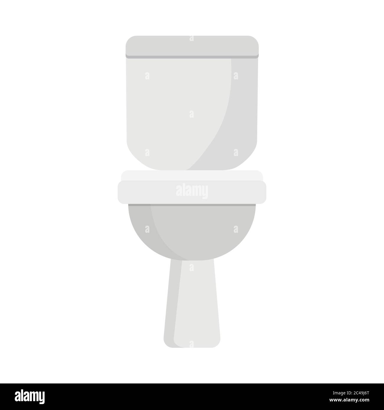 Cuvette de toilettes plate icône de dessin animé, vue avant et latérale. Illustration de Vecteur