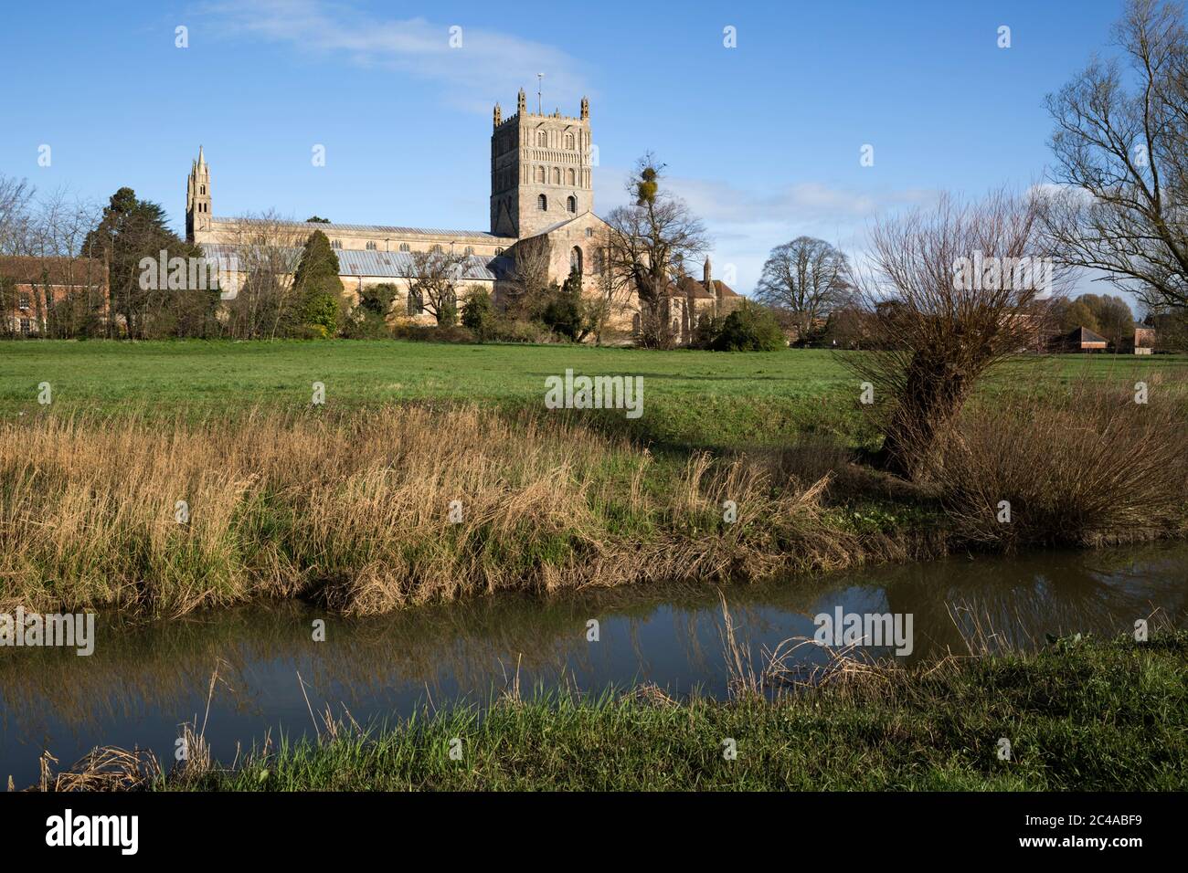 Abbaye de St Mary la Vierge (Abbaye de Tewkesbury), Tewkesbury, Gloucestershire, Angleterre, Royaume-Uni, Europe Banque D'Images