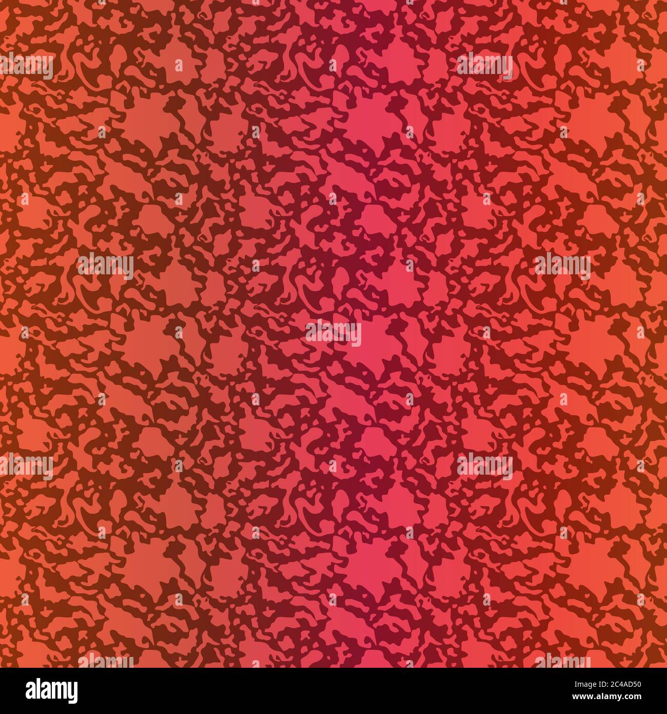 Motif fluide de formes ondulées aléatoires et aléatoires dans des teintes orange et rouge avec dégradé, illustration à la main Illustration de Vecteur