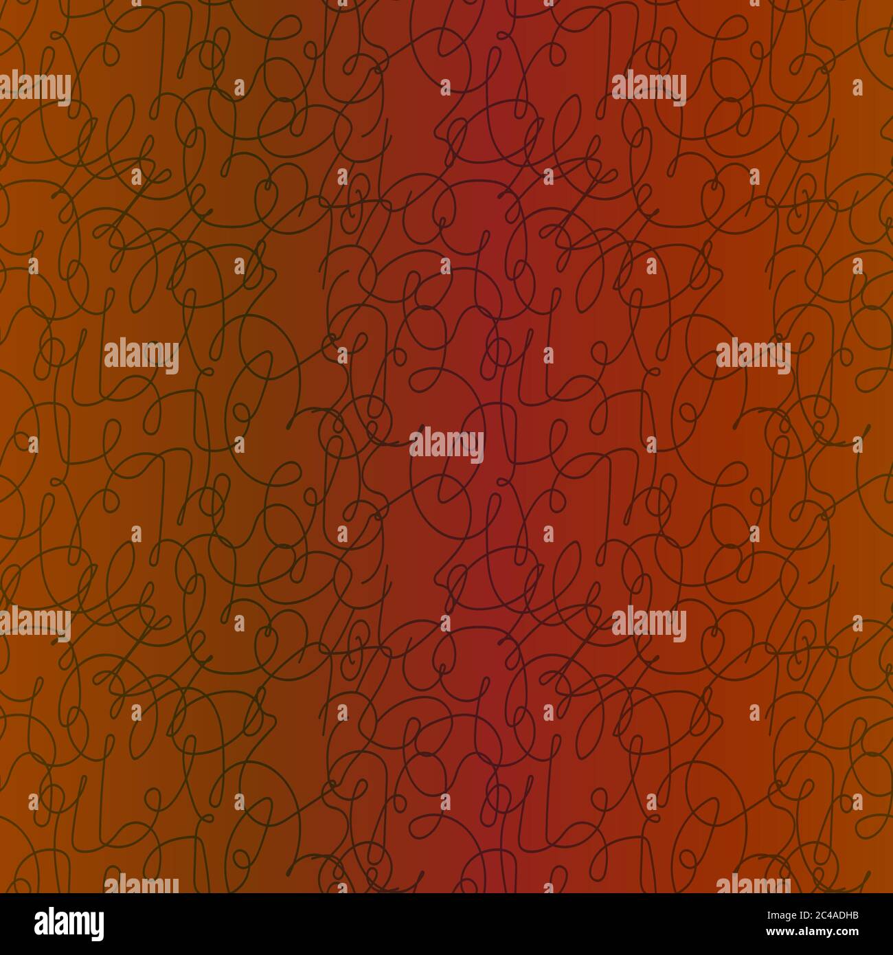 Motif fluide de lignes entrelacées chaotiques de couleur orange muette avec dégradé, illustration à la main Illustration de Vecteur