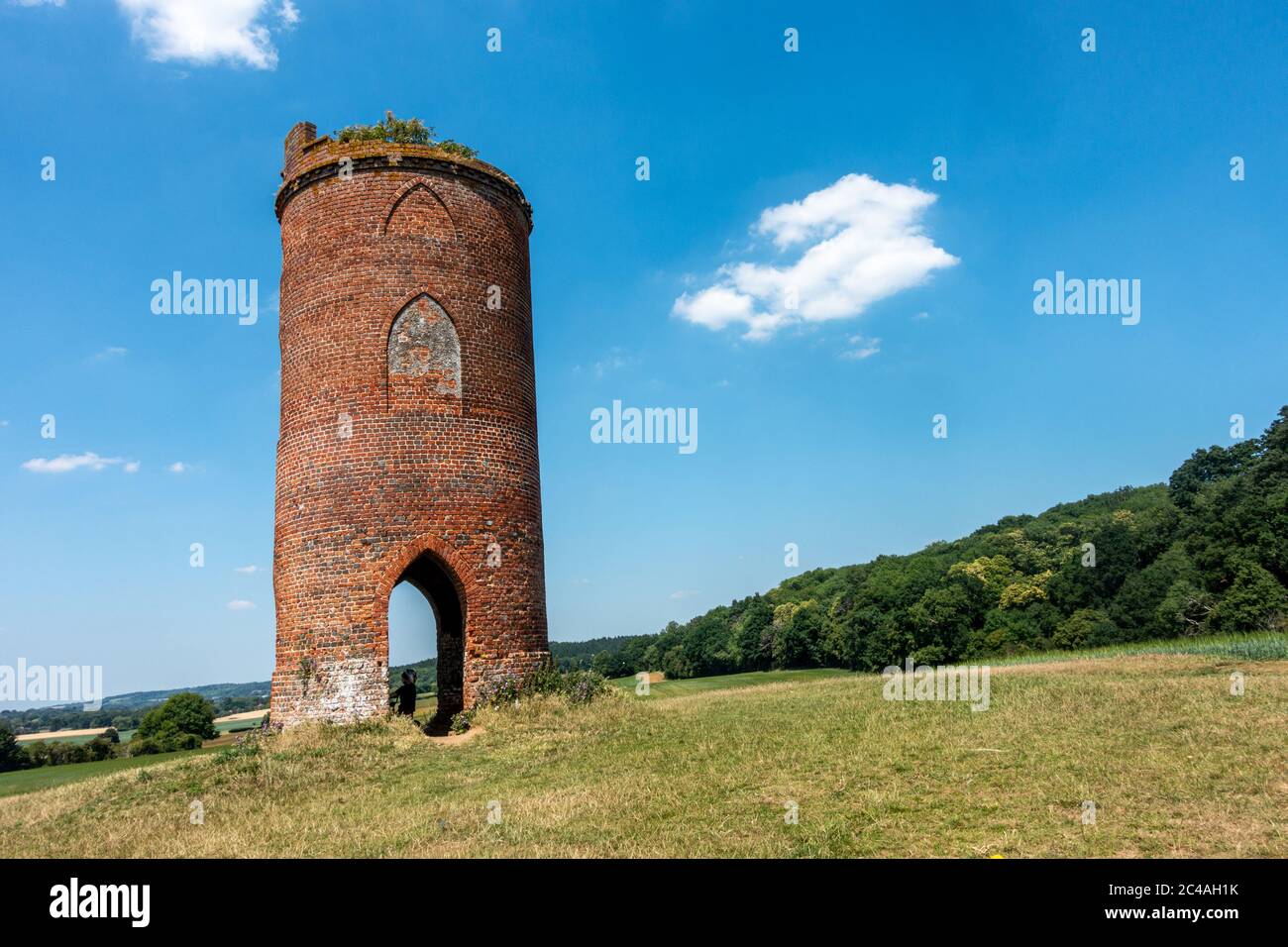 Wilder's Folly on Nuntide Hill à Reading, Royaume-Uni, vu au milieu de l'été contre un ciel bleu. Banque D'Images