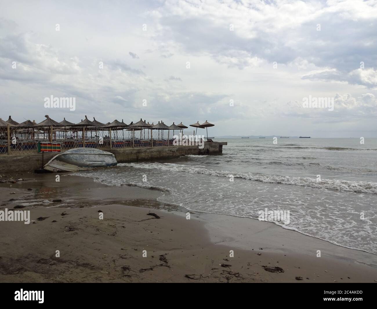 Mer Adriatique à Durres, République d'Albanie. Banque D'Images