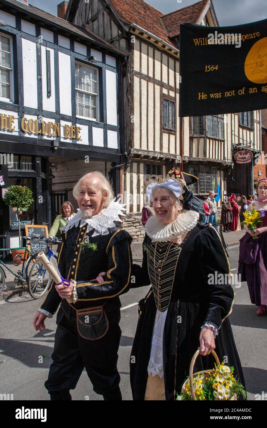 Shakespeare's Annual Birthday Parade, Stratford upon Avon, Warwickshire, Royaume-Uni Banque D'Images