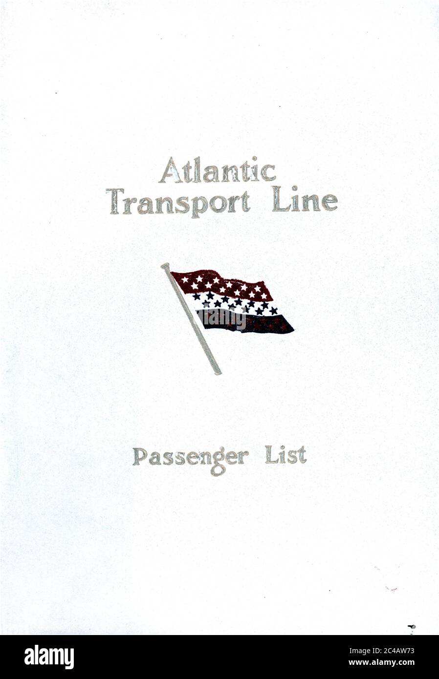 Couverture avant, SS Minnetonka liste de passagers - 23 mai 1914 Banque D'Images