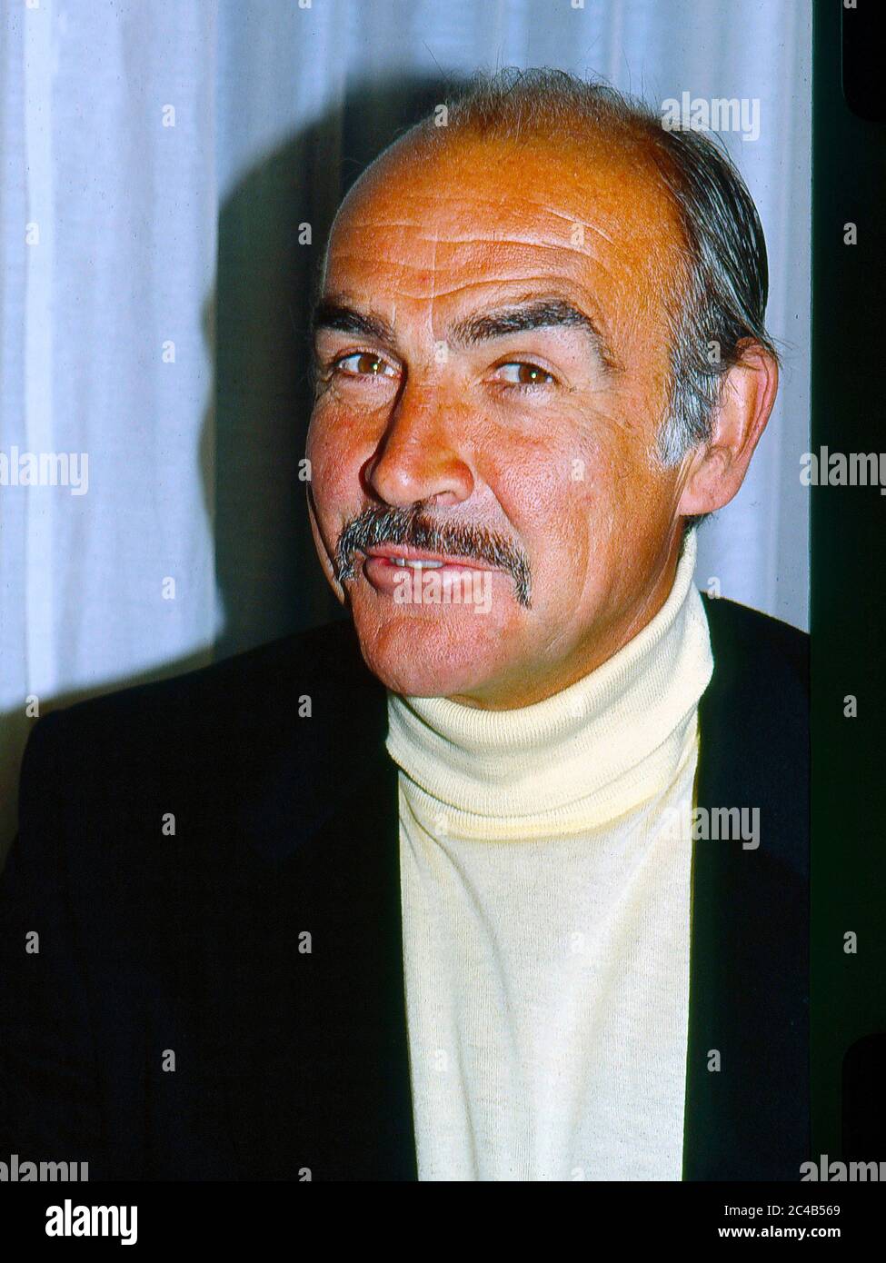 Sean Connery à Londres 1987, faisant la promotion de son film The Untouchables Banque D'Images