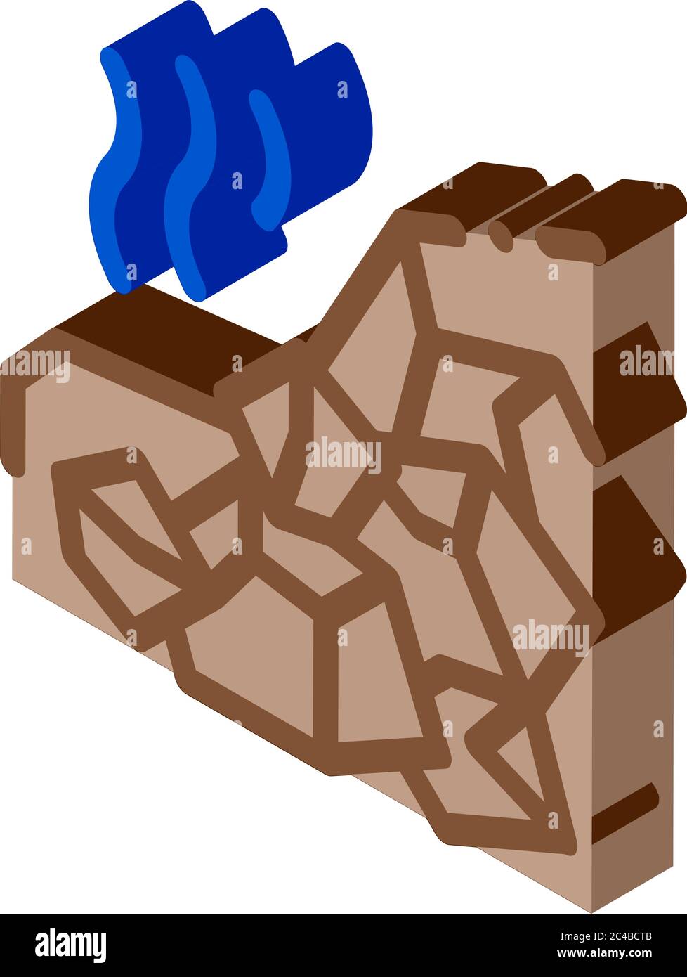 illustration vectorielle d'icône isométrique mountain collapse Illustration de Vecteur
