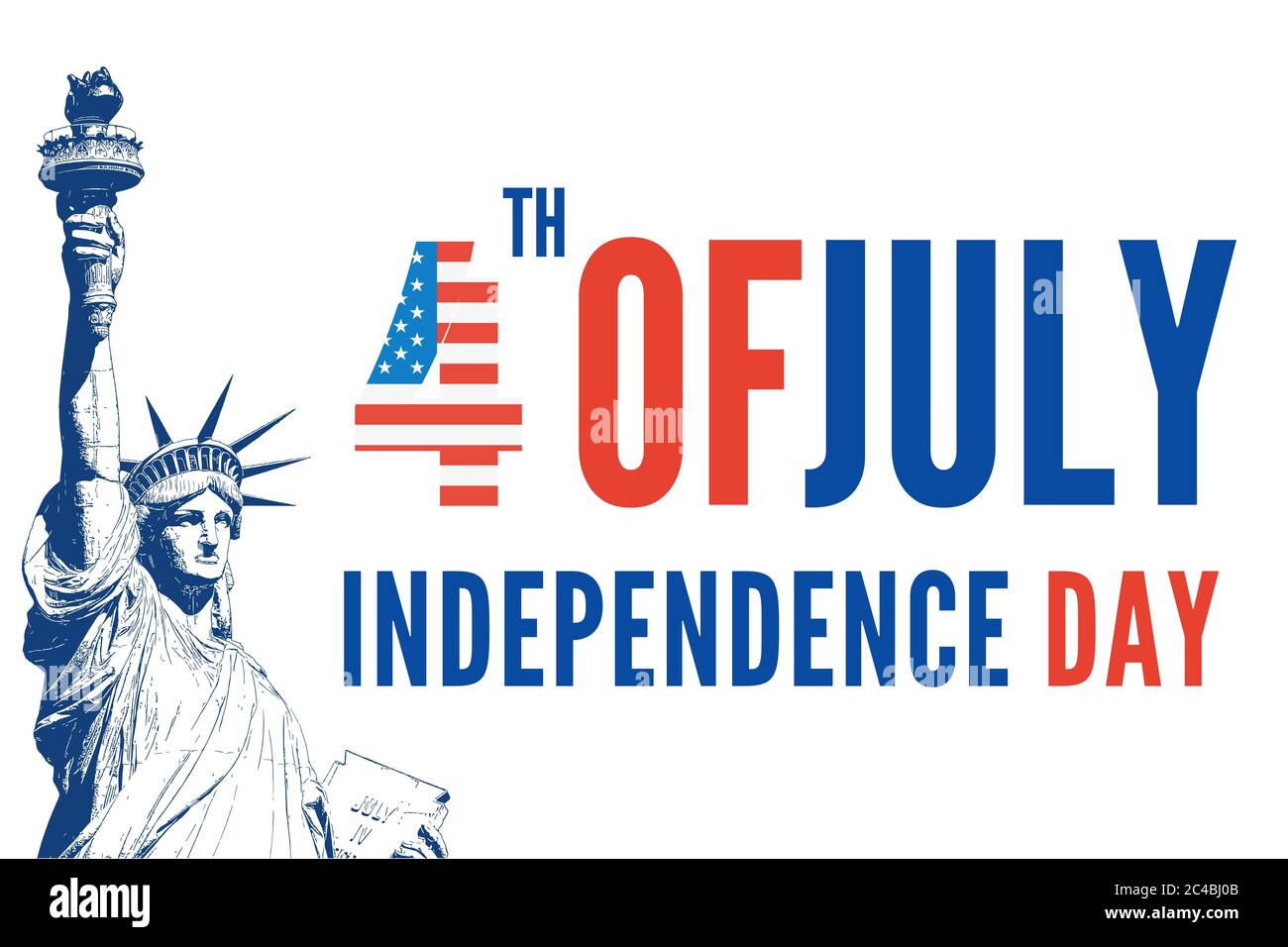 Illustration du 4 juillet Journée de l'indépendance des États-Unis d'Amérique (USA). Cette journée est célébrée comme la naissance de l'indépendance américaine Banque D'Images