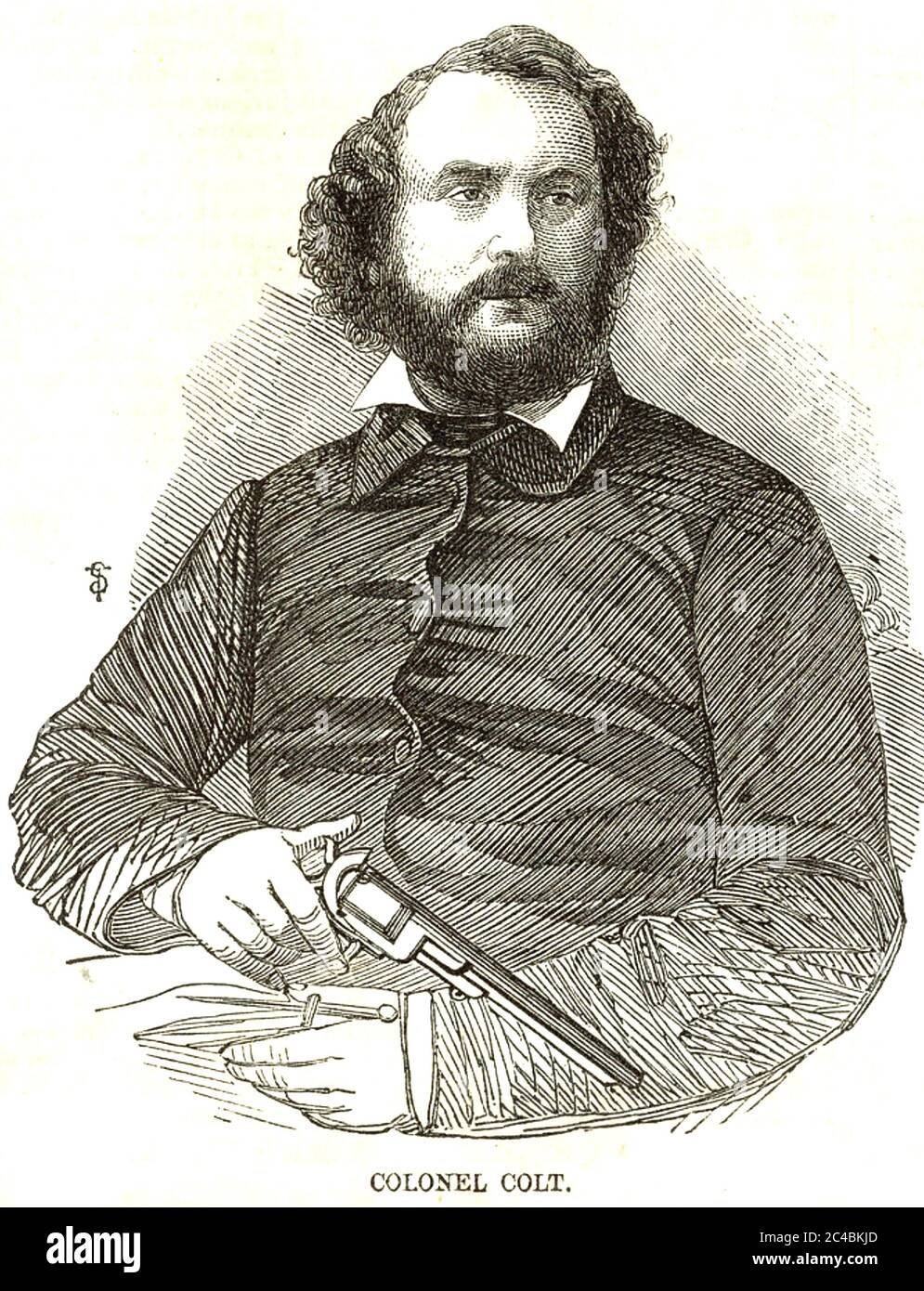 SAMUEL COLT (1814-1862) inventeur américain et fondateur de la compagnie de canon qui porte son nom. Banque D'Images